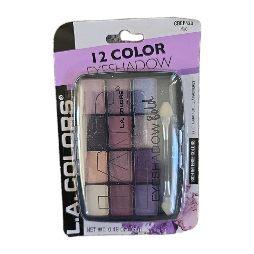 LA COLORS 12 Color Eyeshadow‎ CHIC Purple/Plum/Pink Cosmetic Makeup CBEP420